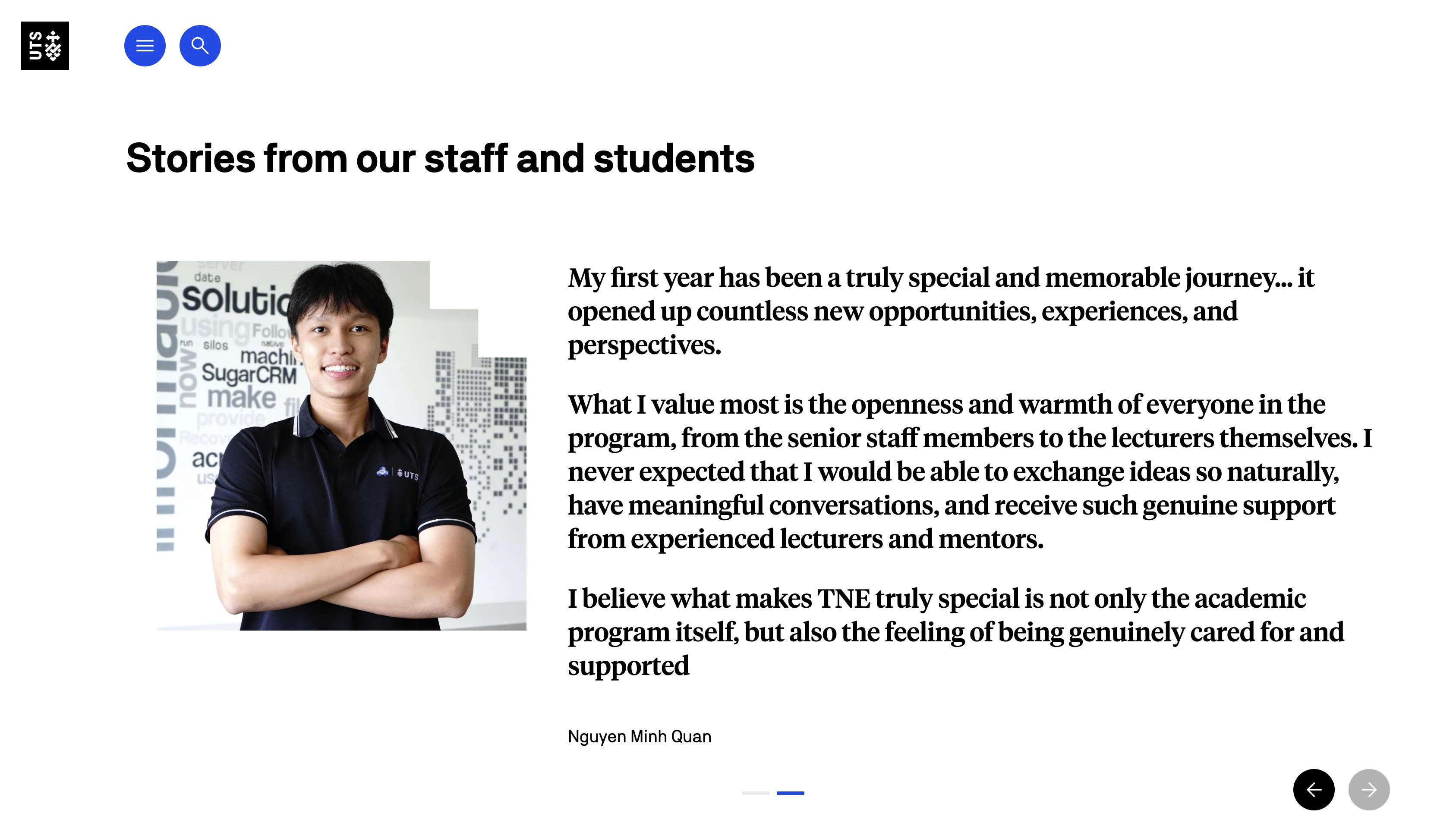 Nguyen Minh Quan · UTS Testimonial 2026